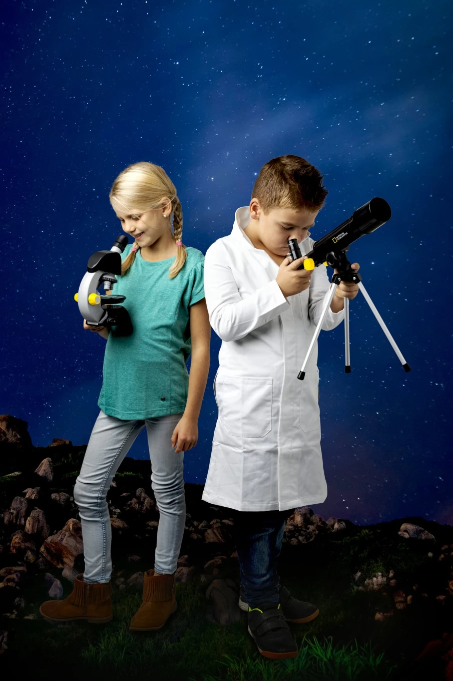 Bresser National Geographic Telescope and Microscope Science Kit for Kids and Adults