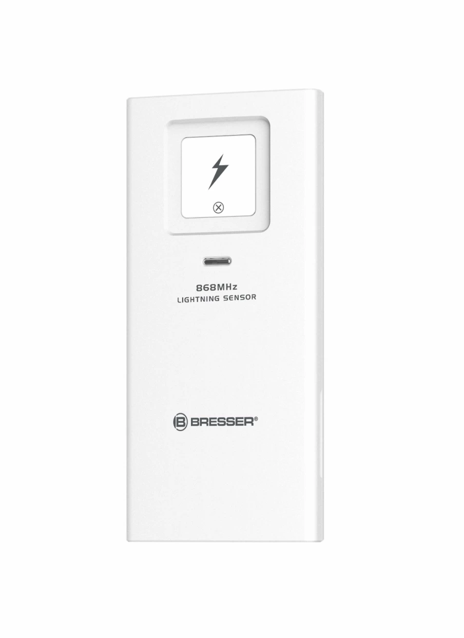 Bresser Lightning Detector - Portable Storm Alarm with Real-Time Lightning Alert for Outdoor Safety
