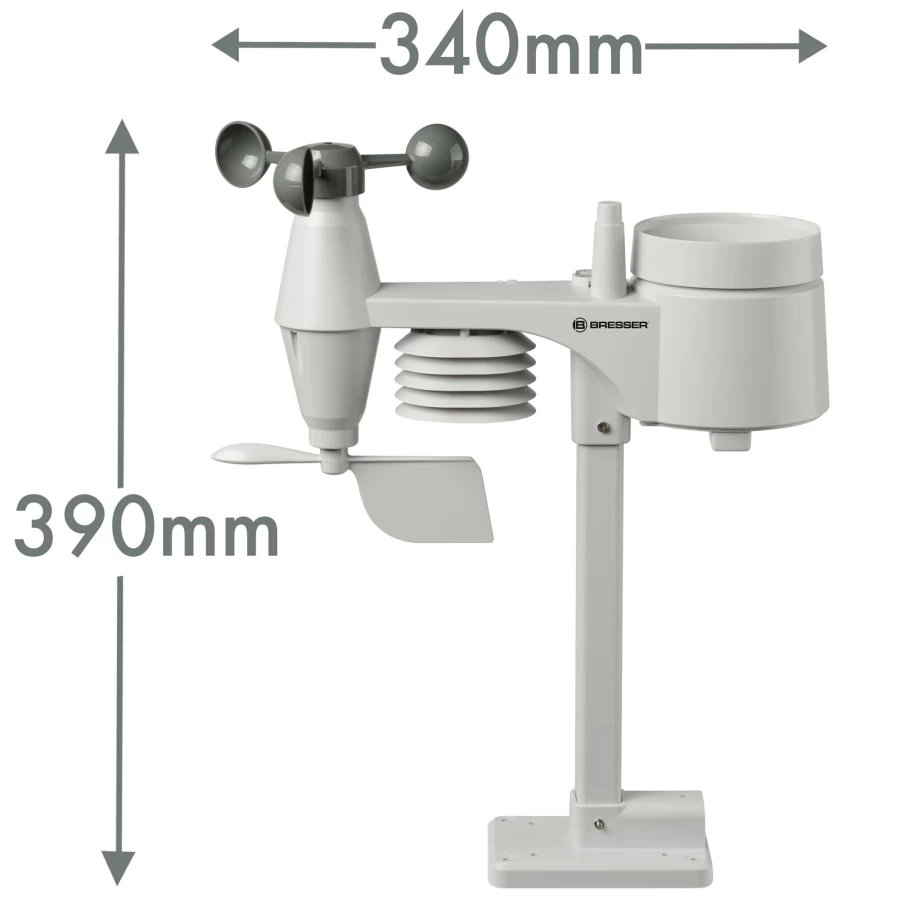 Bresser 5-In-1 Wireless Outdoor Weather Sensor for Professional Weather Stations – Compatible with 7002520 Model