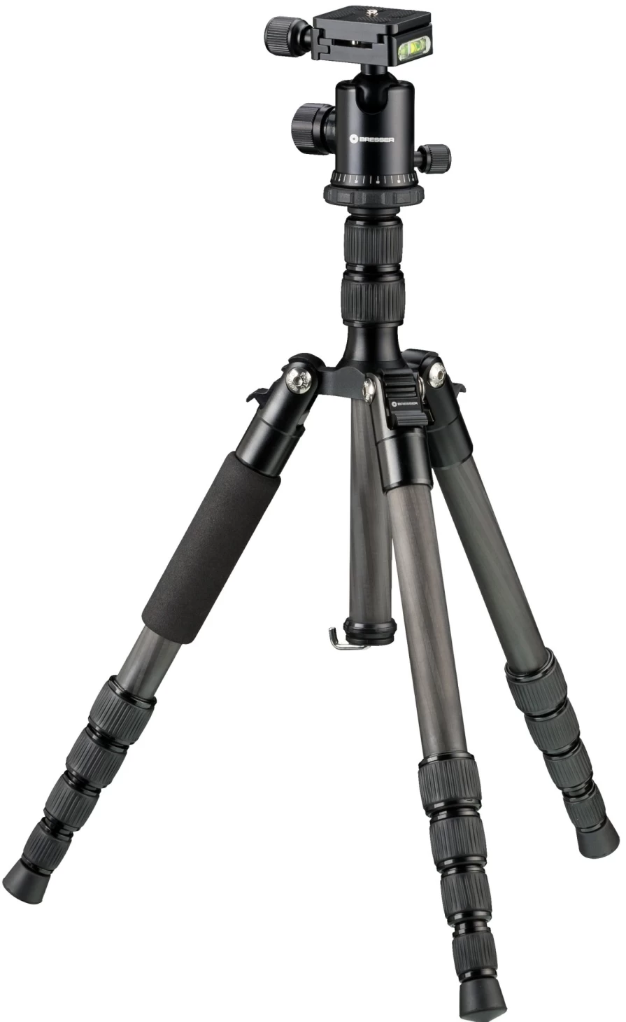 Bresser BR-2205-N1 Carbon Fiber Tripod – 8kg Load Capacity, Lightweight & Compact for Travel, Ground-Level Shooting, DSLR Camera Support