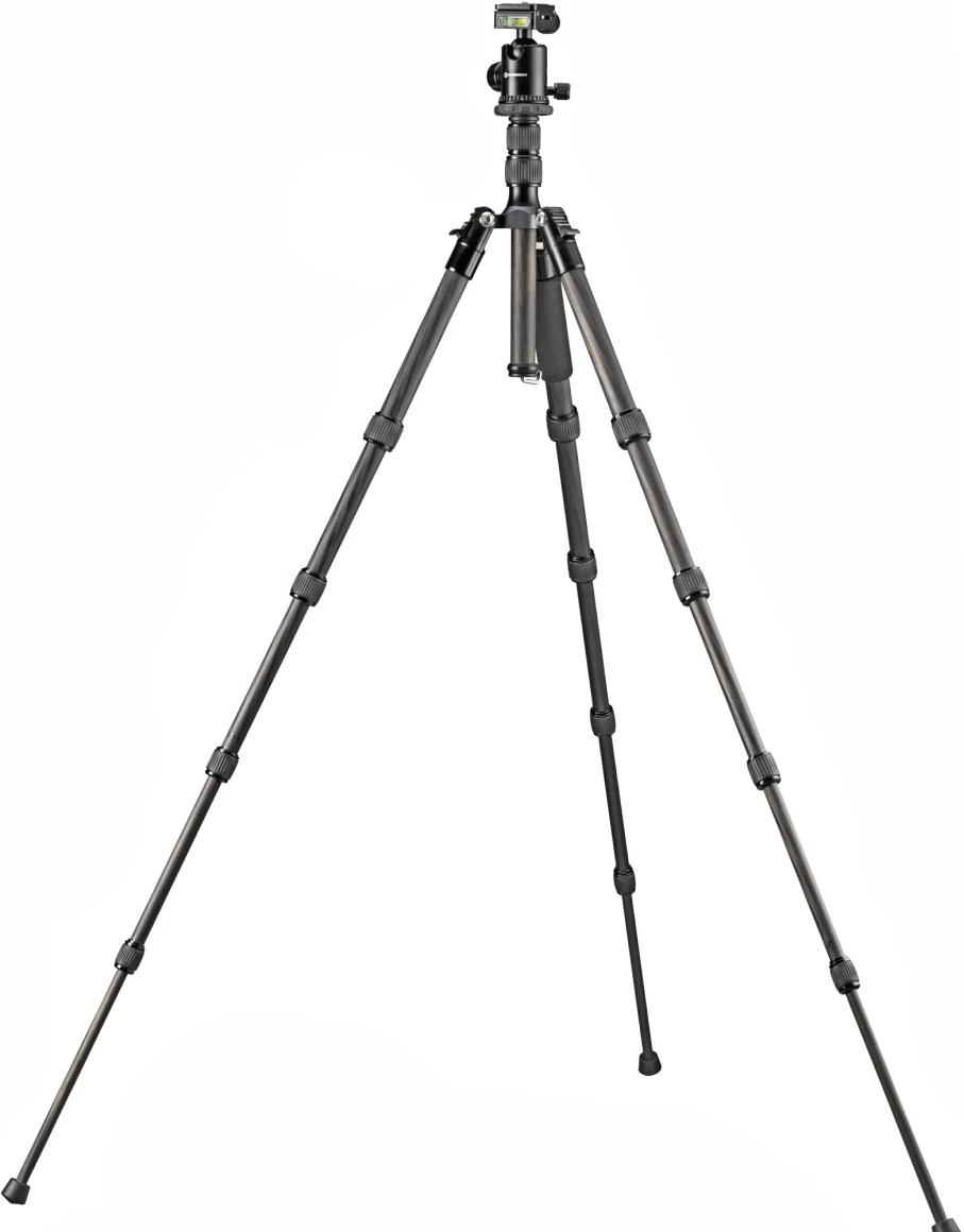 Bresser BR-2205-N1 Carbon Fiber Tripod – 8kg Load Capacity, Lightweight & Compact for Travel, Ground-Level Shooting, DSLR Camera Support