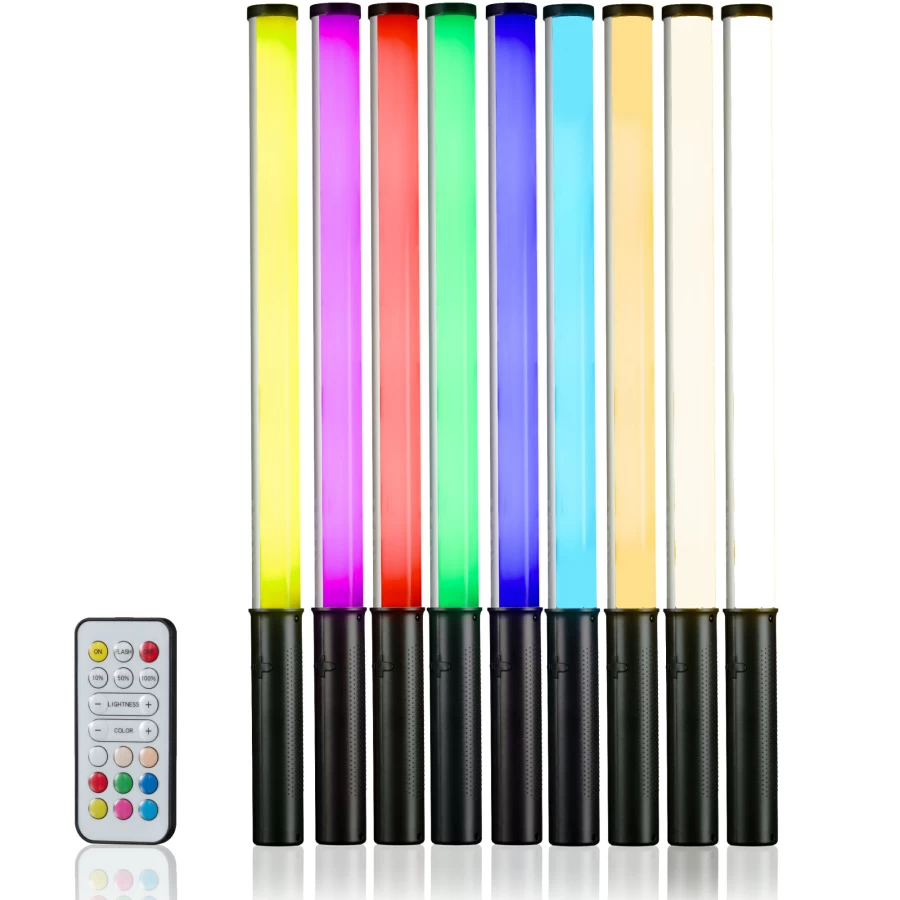 Bresser BR-10RGB LED Tube 10W Energy-Efficient Color-Changing Light for Indoor Use
