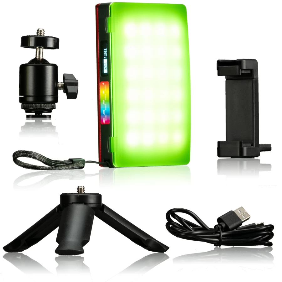 Bresser BR-96 RGB LED Pocket Flashlight - Portable Rechargeable Light for Camping, Hiking & Emergencies