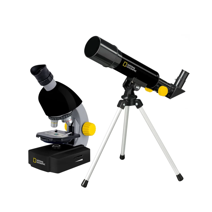 Bresser National Geographic Telescope and Microscope Combo Set for Kids and Adults