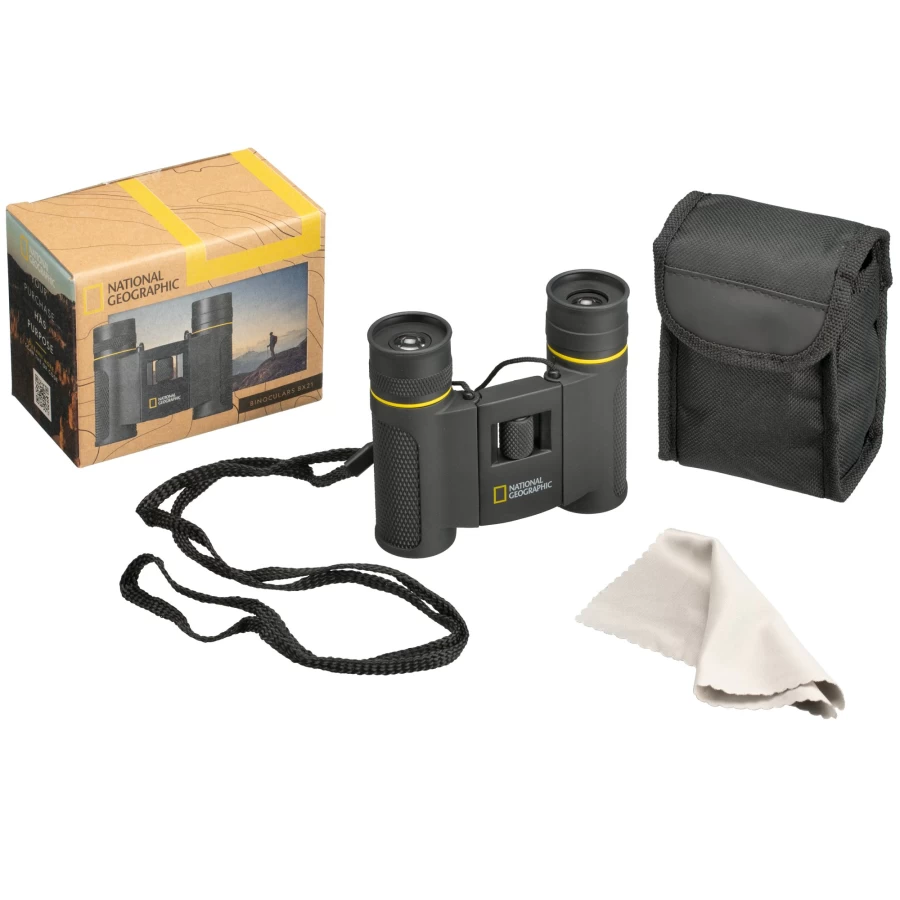 Bresser 8x21 Compact Pocket Binoculars – Portable Travel & Outdoor Magnifier by National Geographic
