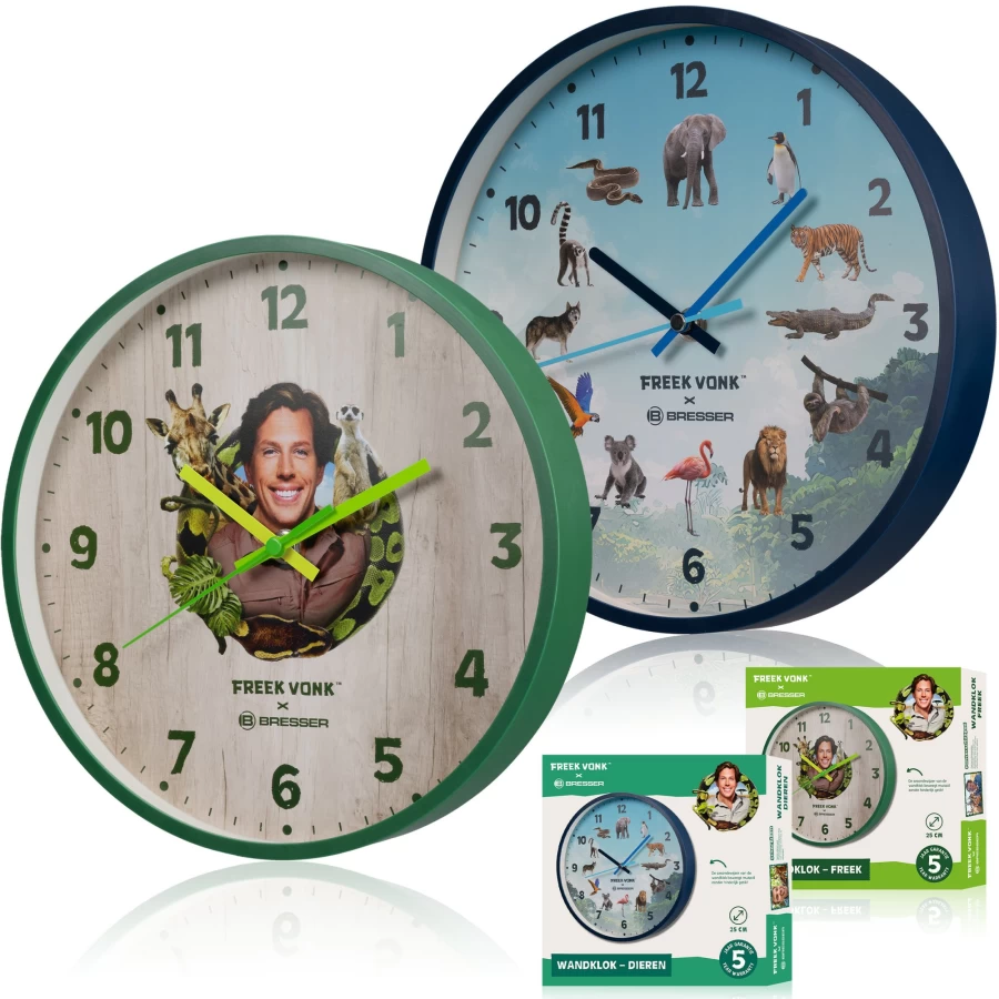 Bresser Freek Vonk Kids Wall Clock - Educational Children's Room Decor