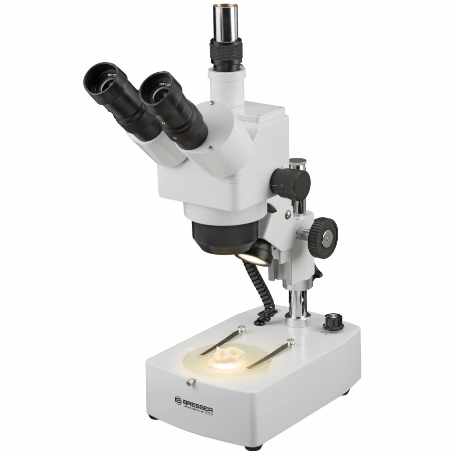 Bresser Advance ICD 10X-160X Zoom Stereo Microscope with High Magnification for Precision Viewing