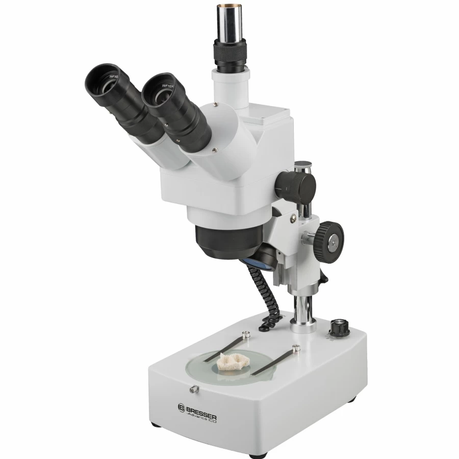 Bresser Advance ICD 10X-160X Zoom Stereo Microscope with High Magnification for Precision Viewing