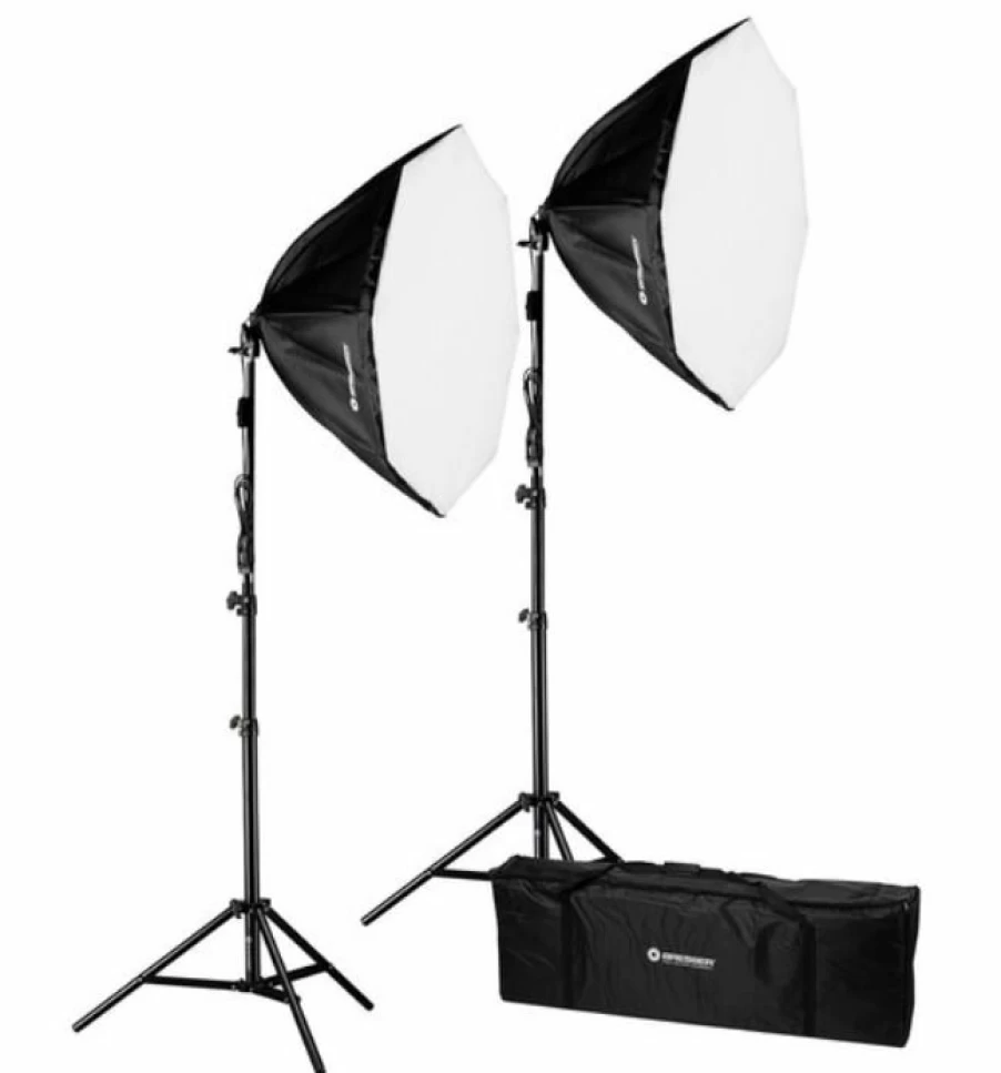 Bresser BR-2860 LED Softbox Lighting Kit with Daylight Balance - 2x50W Continuous Light for Studio Photography