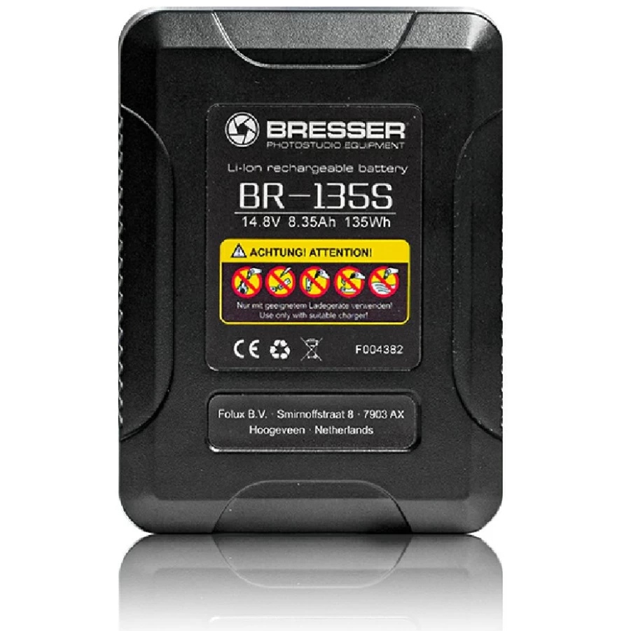 Bresser BR-135S V-Lock Battery - 8800mAh 14.8V 135Wh Compact Power Solution for Cameras and Lighting