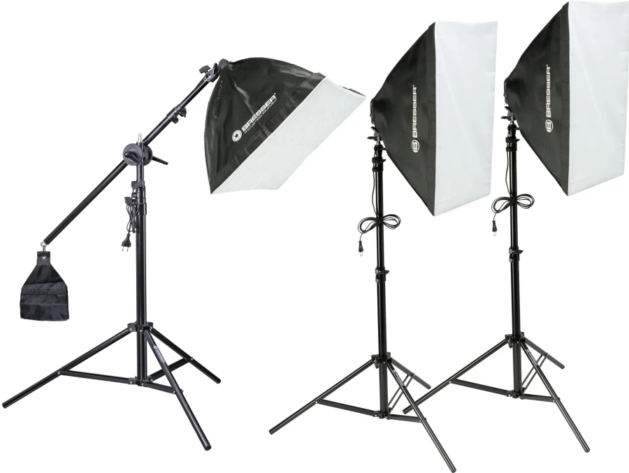 Bresser BR-2105 Daylight Studio Lighting Kit with Background Set - 2925W Continuous Lighting for Photography