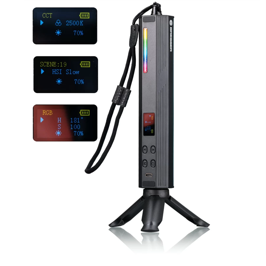 Bresser BR-7 RGB Mini LED Tube Light - Energy Efficient Color-Changing Decorative Lighting