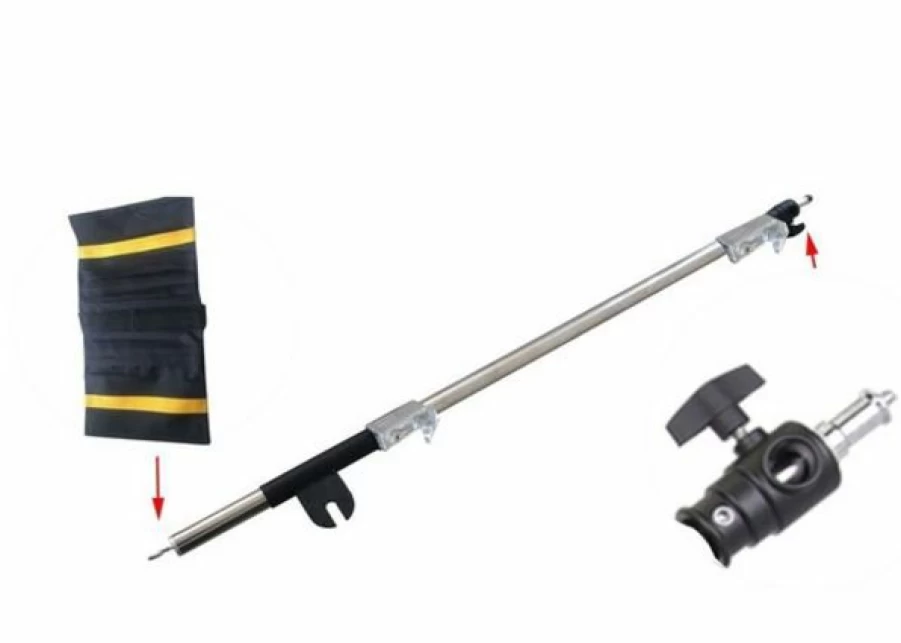 Bresser Profi BR-CB1 2M Boom Arm Compatible with BR-C30 and BR-C38 Lamp Stands – Adjustable Extension Mounting Bracket