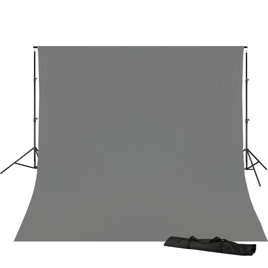 Bresser Br-D23 3m x 4m Grey Photography Background System with Cloth for Studio Setup