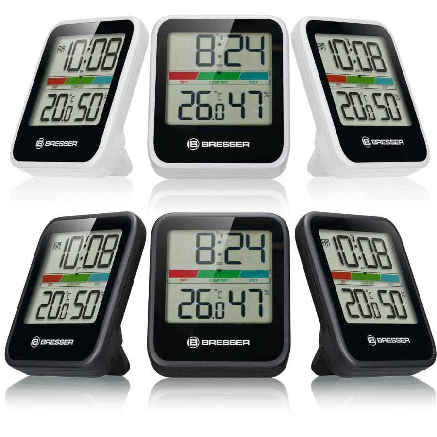 Bresser 3-in-1 Wireless Climate Monitor Set with Thermometer, Hygrometer, and DCF Time Sync