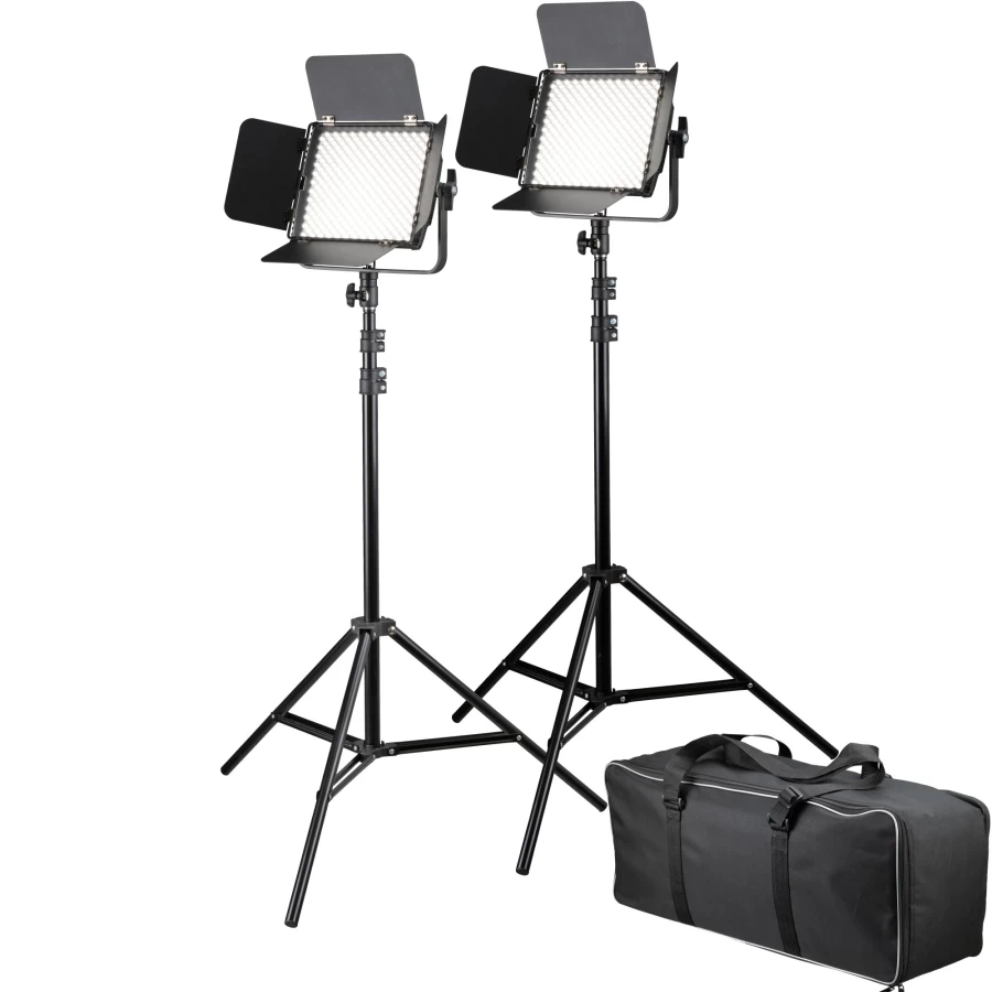 Bresser BR-600MB Dual LED Panel Light Kit - Professional Photography Lighting Setup