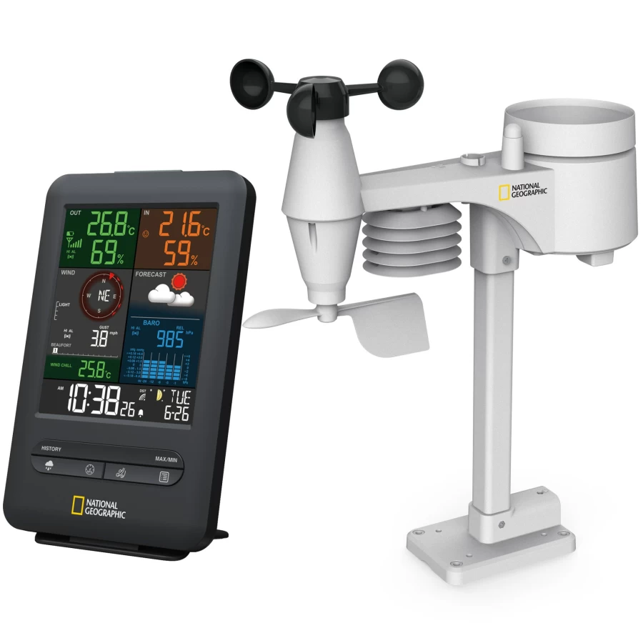 Bresser 5-in-1 Weather Station with 256-Color Display – National Geographic Edition
