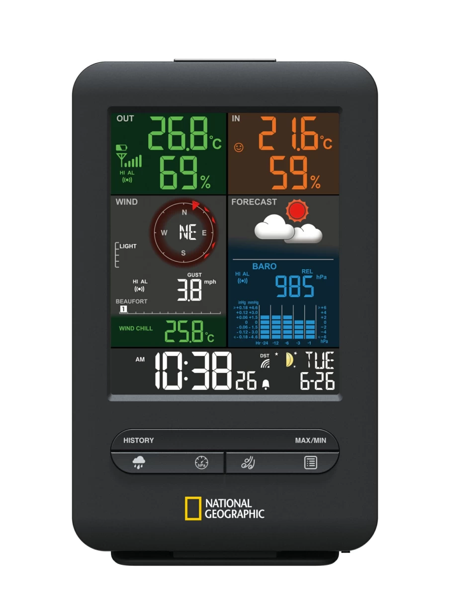 Bresser 5-in-1 Weather Station with 256-Color Display – National Geographic Edition