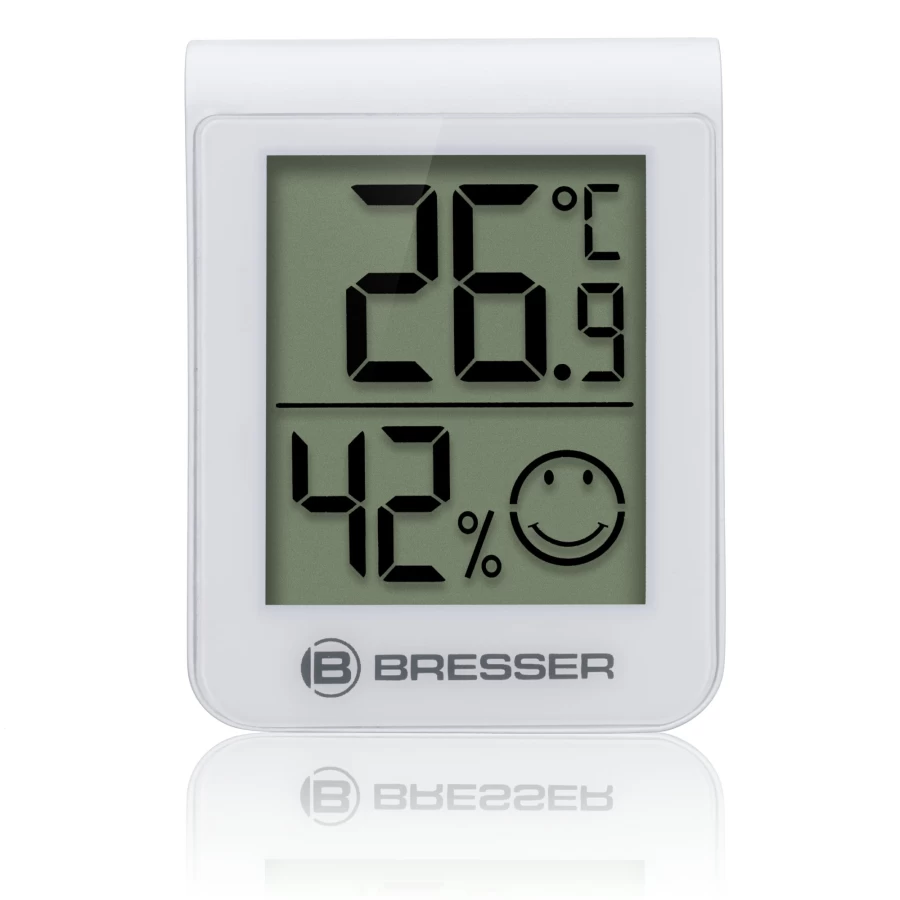 Bresser Digital Thermo-Hygrometer with Temperature and Humidity Indicator - White