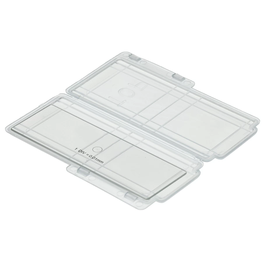 Bresser Microscope Blank Slide with 1/100 mm Precision Scale for Lab Use