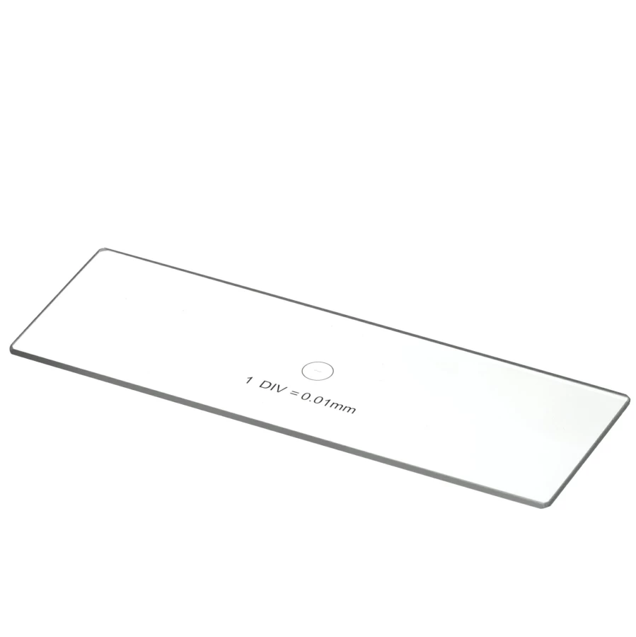 Bresser Microscope Blank Slide with 1/100 mm Precision Scale for Lab Use