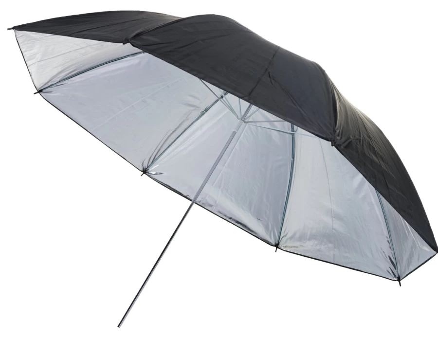 Bresser BR-BS110 Professional Photography Reflective Umbrella 110cm - Black/Silver for Studio Lighting