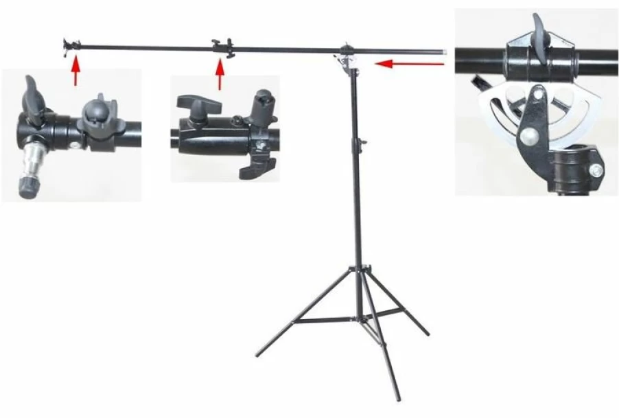 Bresser BR-RH400 Light Stand with Swivel Arm and Reflector Holder - Adjustable Photography Support