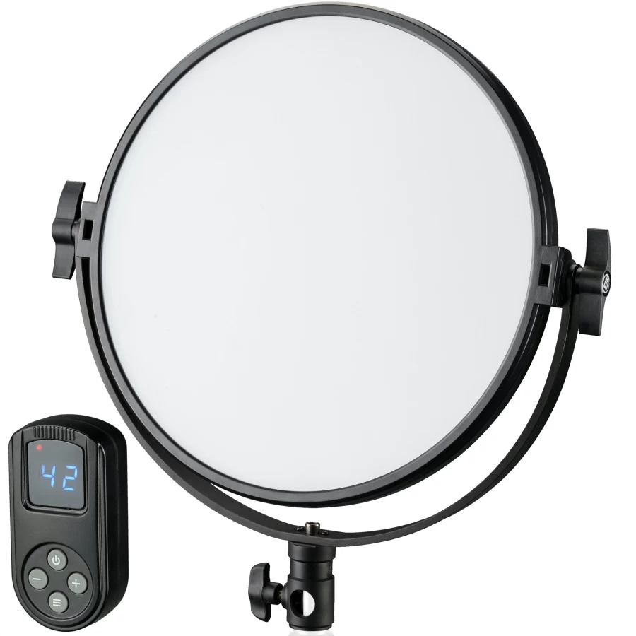 Bresser BR-S60B 30cm Soft Bi-Color LED Round Panel Light with Adjustable Brightness for Photography and Video