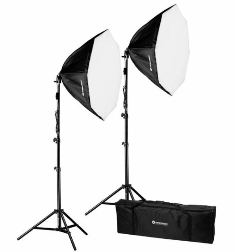Bresser BR-2860 LED Softbox Lighting Kit with Daylight Balance - 2x50W Continuous Light for Studio Photography