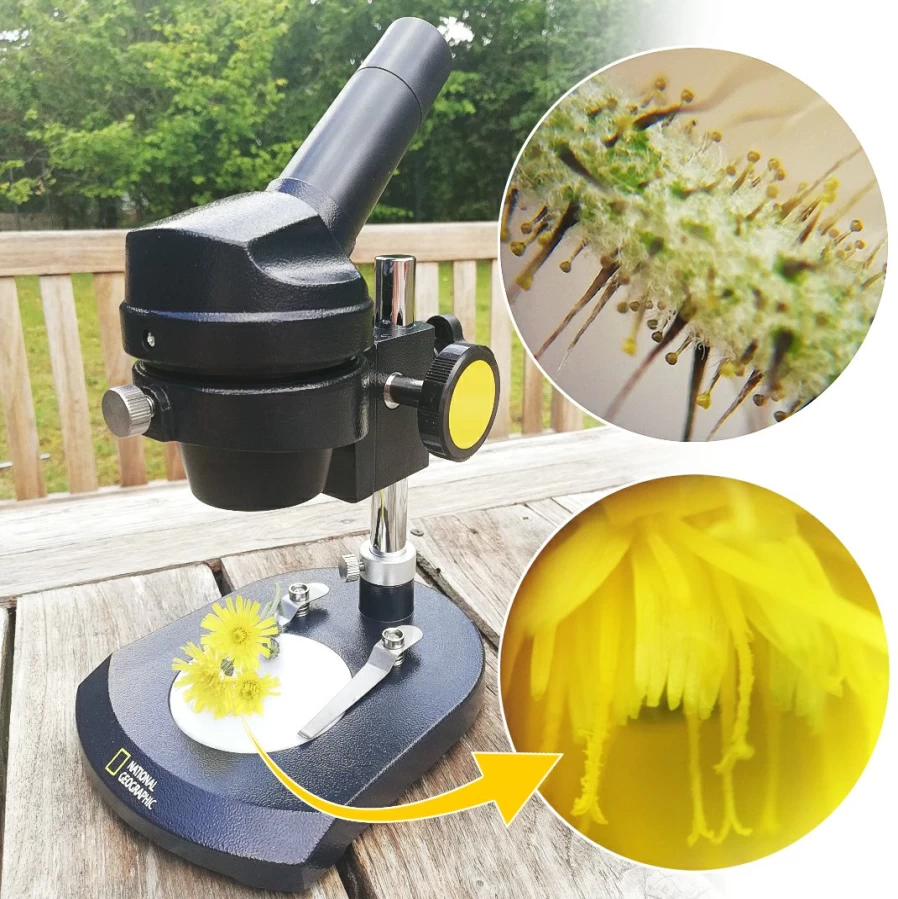Bresser 20X Magnification Reflected Light Microscope for Kids & Adults - National Geographic Edition
