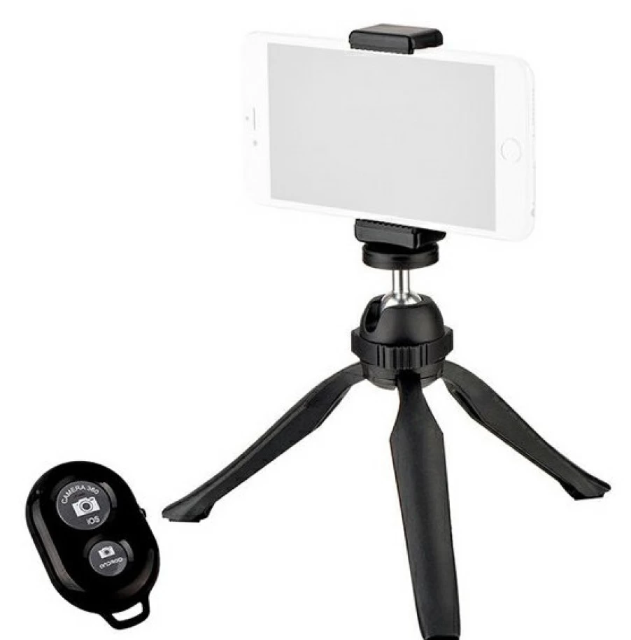 Bresser S060Mt Pocketpod Smartphone Tripod with Remote Trigger - Compact & Portable Travel Stand for Mobile Photography