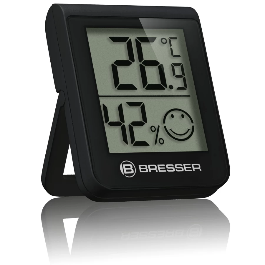 Bresser Digital Thermo-Hygrometer with Temperature and Humidity Indicator - Black