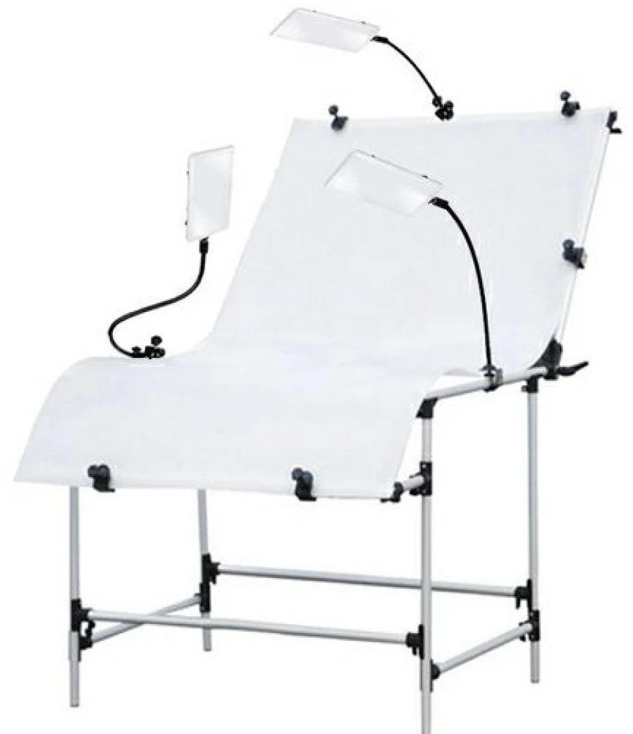 Bresser Br-Pt103 Adjustable Height Recording Table 100 x 200 cm with LED Lighting for Office and Conference Rooms