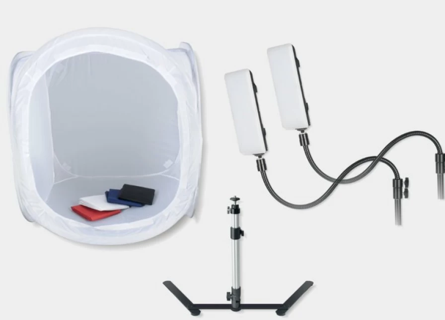 Bresser BR-2820L 60x60x60cm LED Light Tent for Professional Product Photography with Bright Even Lighting