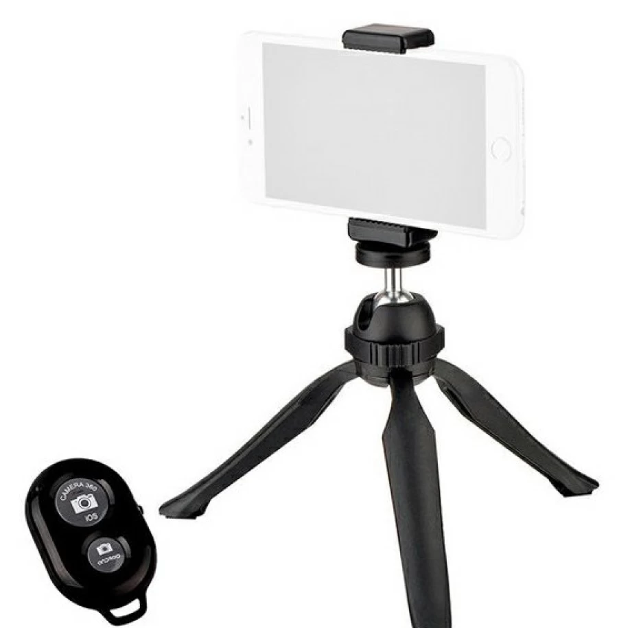 Bresser S060Mt Pocketpod Compact Smartphone Tripod with Remote Shutter - Portable Phone Stand for Stable Photography & Video Recording