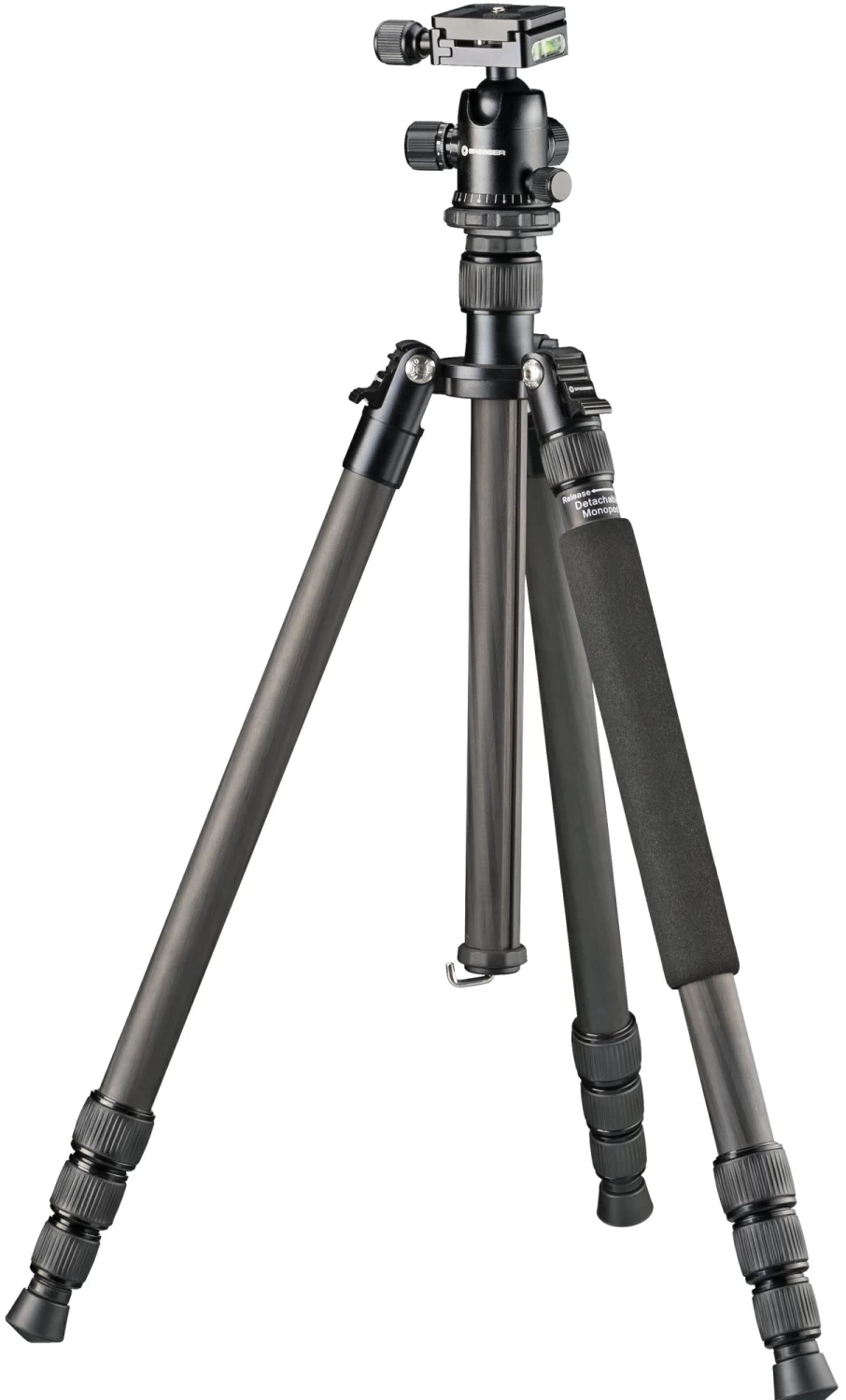 Bresser BR-2504X8C-B1 Carbon Fiber Tripod – Lightweight Travel Tripod with Monopod & Ground-Level Mode for DSLR Cameras