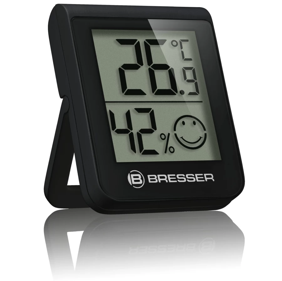 Bresser 3-in-1 Thermo-Hygrometer Set with Humidity and Temperature Indicator - Black