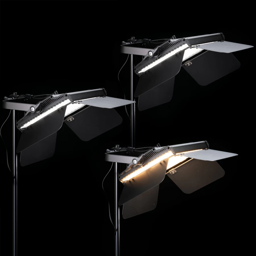 Bresser BR-600MB Triple Panel Light Kit - 3-Piece LED Lighting Set for Professional Photography