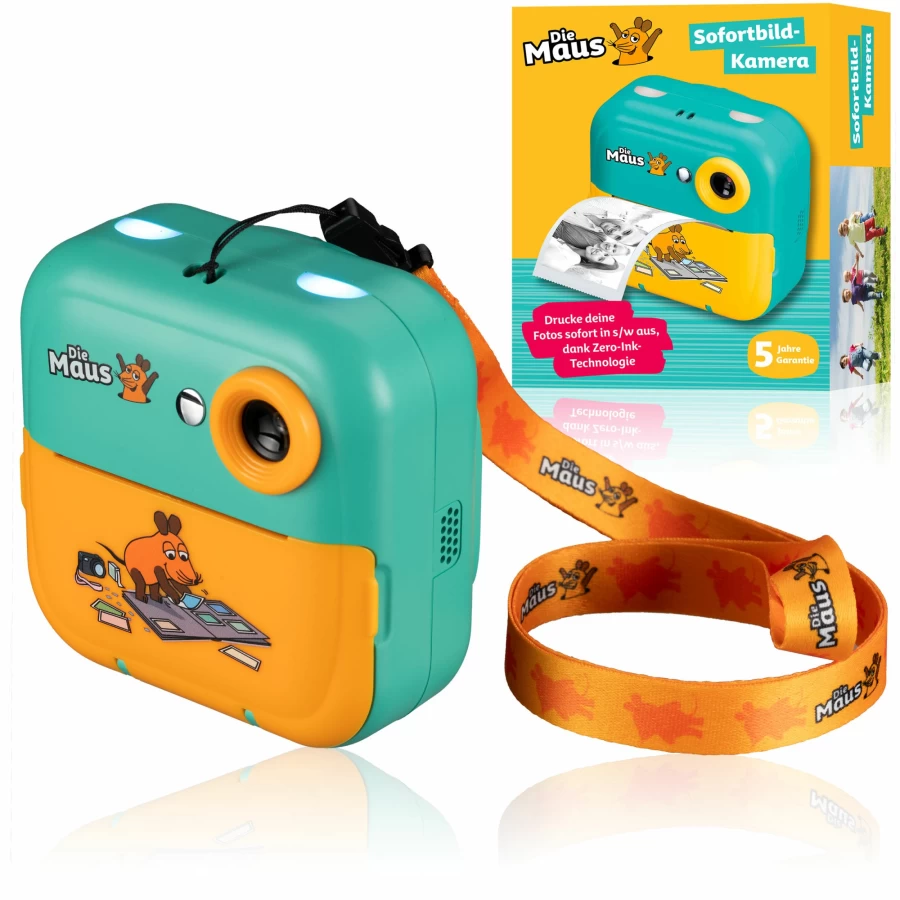 Bresser Die Maus Instant Camera for Kids - Fun & Easy-to-Use Kids Polaroid Camera