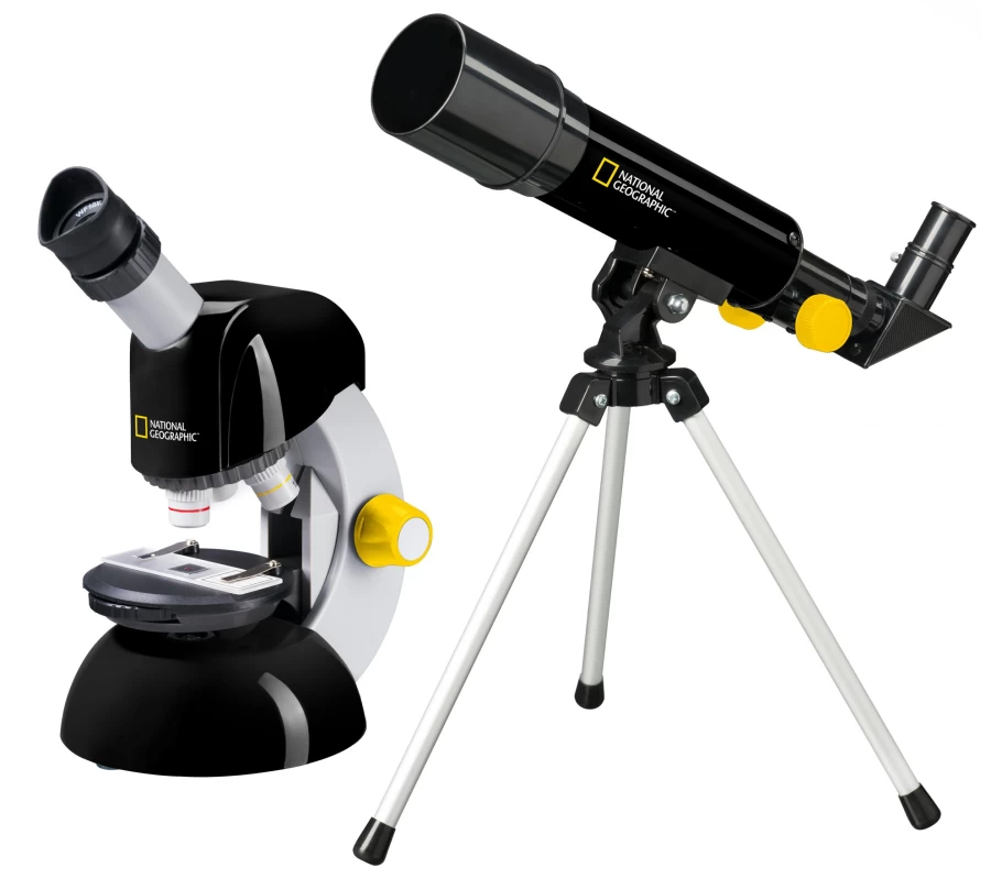 Bresser National Geographic Telescope and Microscope Science Kit for Kids and Adults