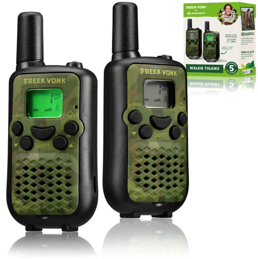 Bresser Freek Vonk 2-Way Radio Set - 2 Pack Walkie Talkies for Outdoor Adventures