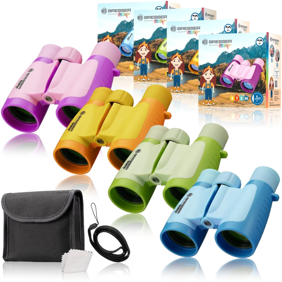 Bresser Junior 3X30 Kids Binoculars - Lightweight, Durable, and Fun in Assorted Colors for Outdoor Exploration