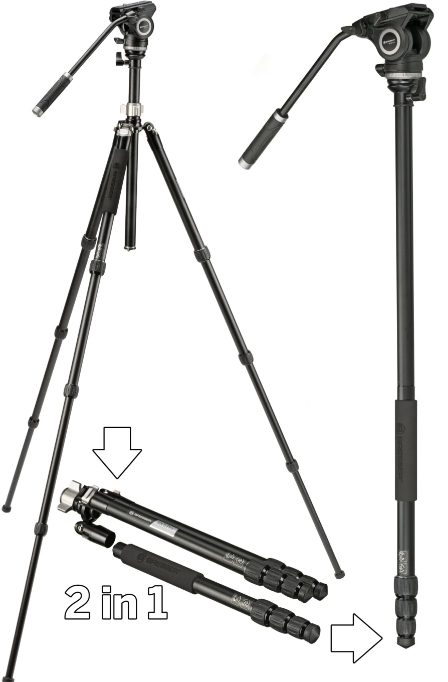 Bresser Bx-5 Pro Professional Video Tripod with Stable Aluminum Legs for Smooth Recording