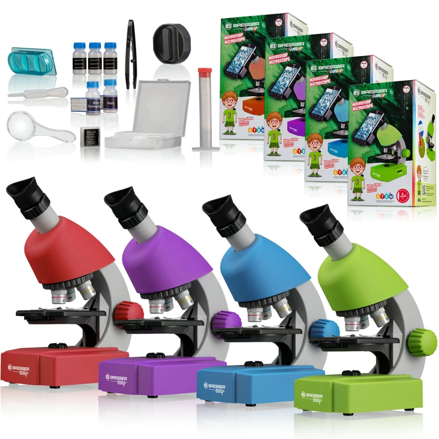 Bresser Junior 40X-640X Magnification Compound Microscope for Kids & Beginners