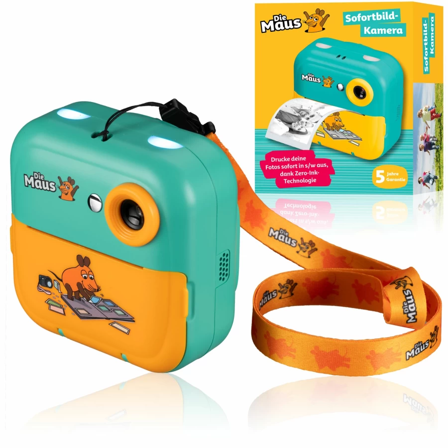 Bresser Die Maus Instant Camera for Kids - Fun & Easy-to-Use Kids Polaroid Camera