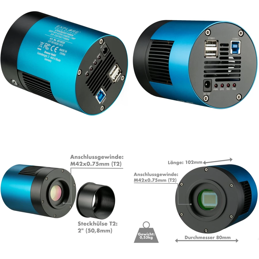 Bresser Explore Scientific Deep Sky Astro Camera - 7.1MP High Resolution Astronomy Imaging