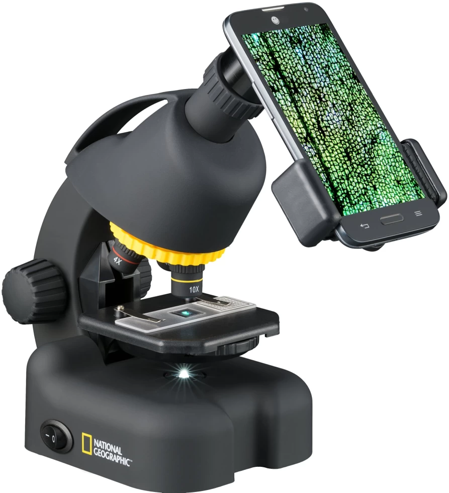 Bresser National Geographic 300X-1200X Zoom Microscope for Kids & Adults - High-Powered Educational Science Tool