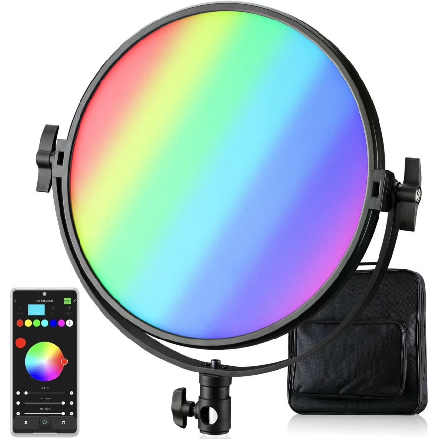 Bresser BR-S60RGB LED Studio Light - Professional RGB LED Lighting for Photography & Video