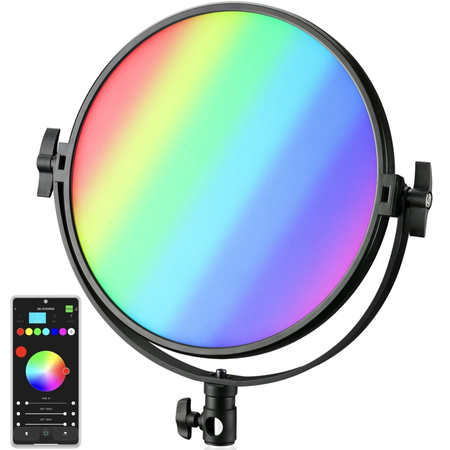 Bresser BR-S60RGB LED Studio Light - Professional RGB LED Lighting for Photography & Video