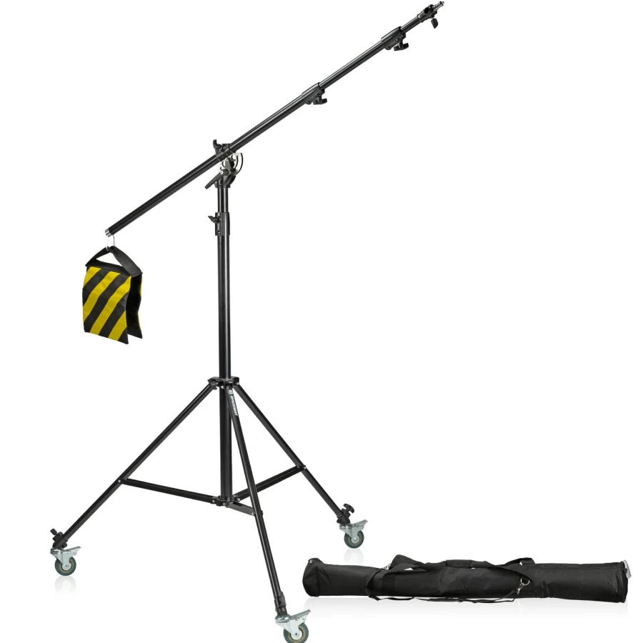 Bresser BR-LB300 Adjustable Light Stand with Swivel Arm, Wheels for Studio Photography